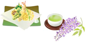 藤の天ぷら花茶　イメージイラスト